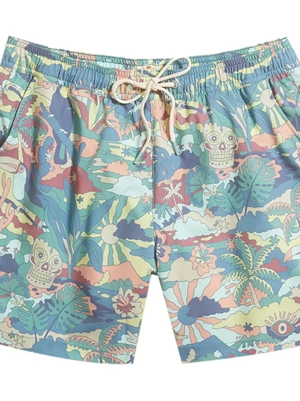 Men's Swim Trunk Shorts, Marine Layer 4-Way Stretch, Large.  Drawstring Elastic